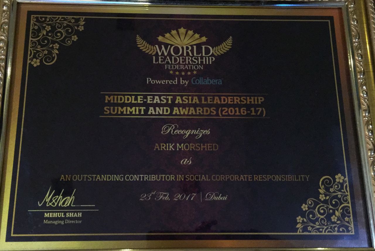 World Leadership Federation - Middle-East Asia Leadership Summit and Awards 2016-17